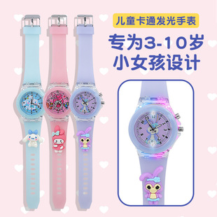 In stock batch sale jelly color children's cartoon light doll watch luminous colorful flash cartoon watch for primary and secondary school students