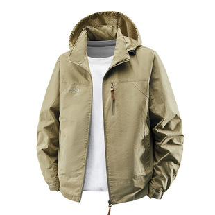[8817] Men's Sports Jacket Men's Spring and Autumn New Solid Color Casual Windproof Waterproof Jacket