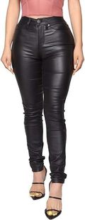 Customized Export Fashion High-Waisted Slim Slim Black Coated Casual All-Match Jeans for Women