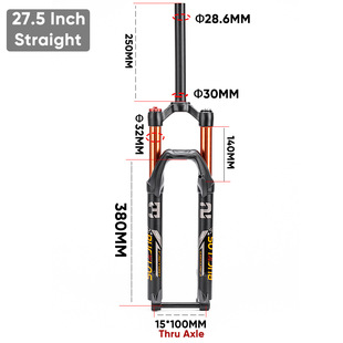 BUCKLOS mountain bike shock absorber front fork barrel shaft 27.5/29 inch magnesium alloy disc brake air fork taper tube straight tube