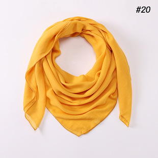 New solid color large square Malaysia Indonesia cotton linen hand ladies casual headscarf wholesale