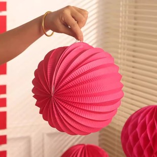 Wedding Decoration Red Lantern Mid-Autumn Festival Set Decoration Hanging Round Red Paper Lantern New Year Scene Arrangement