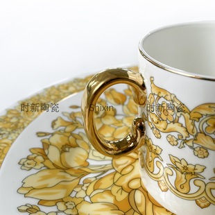 Medusa European Style Entry Luxury Court Style Gold Bone China Coffee Cup and Saucer Afternoon Tea Cup and Saucer Tea Festival housewarming gift