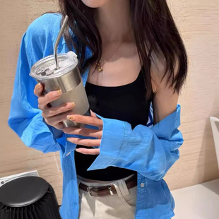 Natural 100 Ramie Fabric Lightweight Breathable Summer Sunscreen Shirt White and Micro-transparent Loose Shirt Women's Super Beautiful