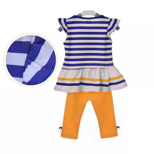 2023 Summer explosions Foreign Trade Children's suit female Korean version of chrysanthemum striped suit a generation of hair