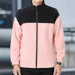 Cross-border Factory Direct Supply Heavy Austrian Grain Fleece Double-sided Couple's Fleece Coat fleece-lined Jacket Autumn and Winter