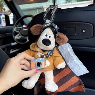 Cute dog doll car seat hanging multifunctional tissue box car decoration tissue bag new car gift
