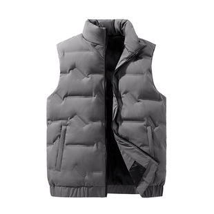 Autumn and Winter New Down Vest Men's and Women's Same Style Couple's Vest with Vertical Collar Warm Vest Top Shoulder Casual