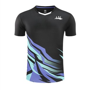 New Badminton Suit Men's Short-sleeved Sportswear Women's Casual Quick-drying Men's and Women's Competition Training Suit Breathable Summer 3185