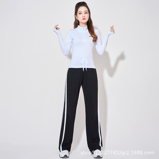 Square dance clothing new suit half zipper quick-drying dance clothing group sports leisure women's aerobics long sleeve