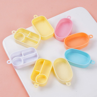 Custom Multi-color Mini Fast Food Box Lunch Box Empty Box Toy Miniature Food Play Partition Lunch Box Diy Play Accessories