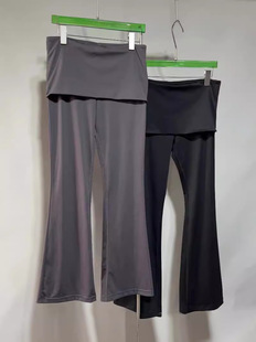 Outer Wear Summer Thin Belly Tinting Niche Design Fake Two-piece Low Waist Horn Yoga Short Leggings