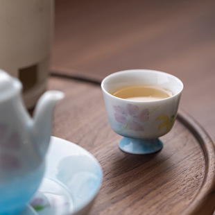 Hand-painted Master Cup Gesang Flower Kung Fu Tea Cup Women's High Foot Cup High Foot Tea Tasting Cup Personal Afternoon Tea Fresh