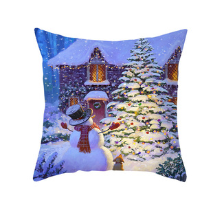 Peach skin velvet Christmas pillow home living room decoration festival sofa cushion cover cross-border holiday Santa Claus pillow