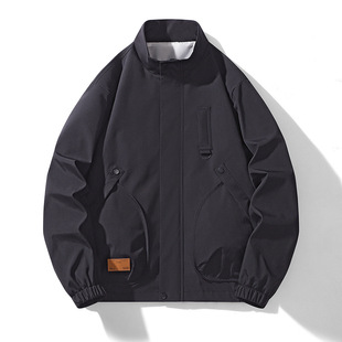 2024 Autumn New Men's Outdoor Stand Collar Loose Couple Style Waterproof Mountaineering Jacket