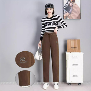 Autumn kapok velvet women's pants women's sports pants casual all-match pants mother pants live factory