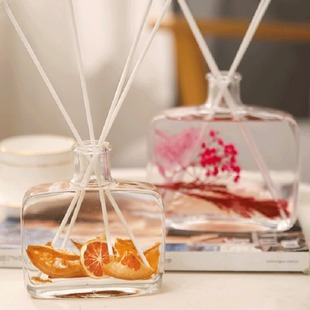 350ml Non-fire Aromatherapy Essential Oil Flat Square Glass Bottle Aromatherapy Bottle Dried Flower Rattan Volatile Bottle Empty Bottle