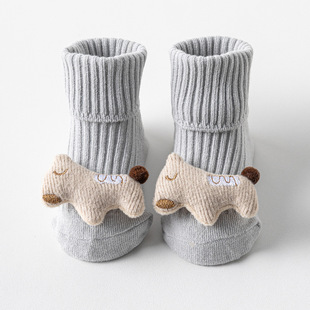 Newborn boys and girls babies infants and young children 0-1-3 years old Class A cotton spring and autumn winter non-slip mid-tube floor socks long