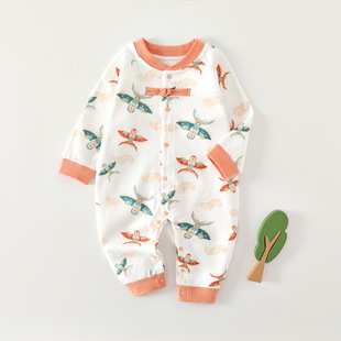 Baby's Jumpsuit Autumn Clothes Newborn's Clothes Pure Cotton Aa Class Crawling Suit Base Pajamas for Boys and Girls