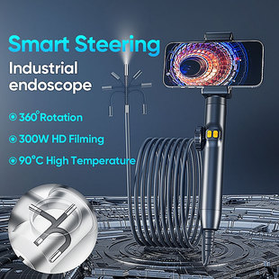 Ultra HD 5,000,006mm Steering Endoscope Industrial Pipeline Maintenance Handheld Auto Repair Air Conditioning Inspection Endoscope
