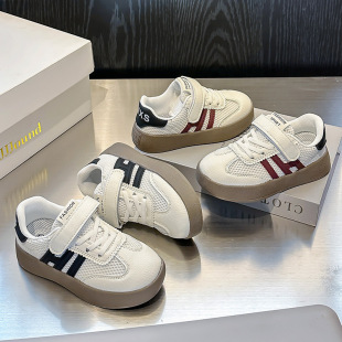 Tongku Rabbit Boys Baby Shoes 2025 Новый Новый средний ребенок дикий белый туфли для девочек сетчатая дышащая повседневная обувь