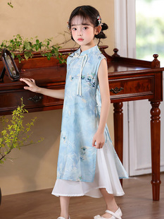 2025 новый стиль для девочек в китайском стиле Cheongsam Cheongsam с короткими рукавами