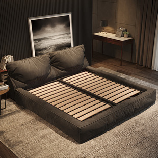Light Luxury Fabric Bed Master Bedroom Double Modern Simple Bed Nordic Tatami Atmospheric Internet Celebrity Bed Italian Soft Bag Bed