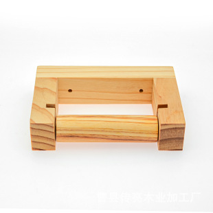 Wooden Bathroom Roll Paper Holder Washbasin Towel Hanging Rack Kitchen Paper Storage Rack Solid Wood Toilet Paper Towel Holder