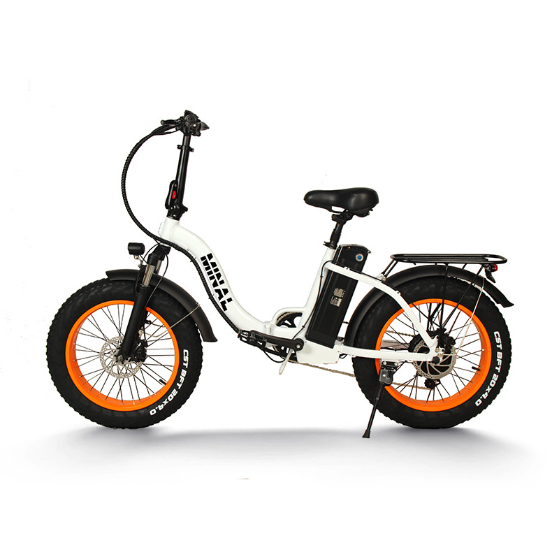 Minal 20inch Curved Tube Folding Electric Bicycle for Adults and Students, Lithium Battery Assisted Long-Range Electric Snow Bike