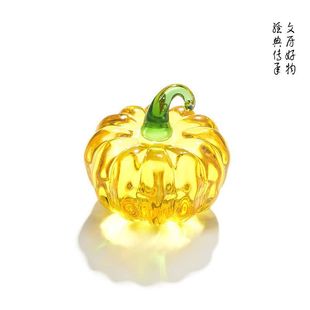 Persimmon colored glaze pumpkin paperweight brush calligraphy ruler student study four treasures press rice paper artifact creative ornaments