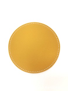 New leather insulation coaster round solid color coaster non-slip waterproof disposable oil-proof insulation pad coffee coaster