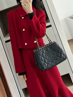 2024 Hepburn Style High-end Socialite Style Fishtail Dress suit Gentle Style Cashmere Two-piece Set for Women