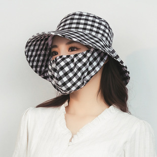 New Outdoor Summer Face Protection Full Protection Tea Picking Hat Agricultural Sunscreen Mask Hat Integrated Fisherman Hat Women