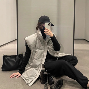 Vest Women's College Style Autumn and Winter 2024 New Cotton European Fashionable Vest Cyber Celebrous Waistcoat Jacket