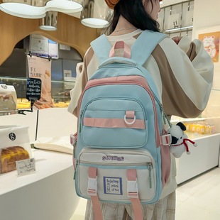 Simple All-match Ins Campus Style Backpack Female Senior high school Student Junior High School Student Large Capacity Schoolbag Computer Backpack Trendy