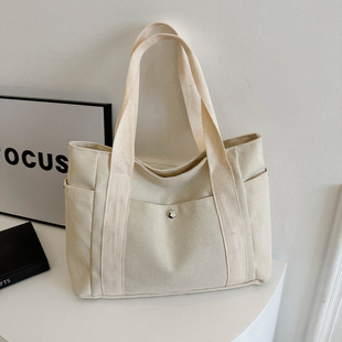 Large-capacity Tote Canvas Bag for Work and Going Out High-value Commuter Student Book Single-shoulder Cloth Bag Handbag