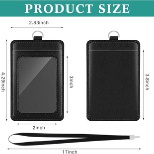 Cross-border Hot-selling PU Certificate Card Set Access Control Card Set ID Card Set 1.5 Plastic Hook Lanyard Rice Card Factory Card Set