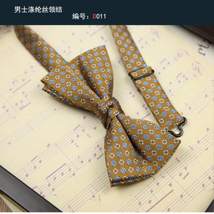 Men's Bow Tie Korean Casual Pattern Formal Wear Business Retro Dark Red Brown Groom Wedding Bow