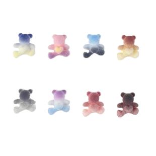 New luminous sugar love bear nail jewelry gradient color cute bear diy cream glue phone case accessories