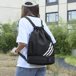 Cross-border wholesale backpack drawstring drawstring drawstring pocket lightweight basketball football sports folding travel outdoor leisure backpack