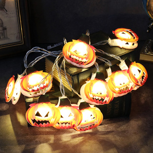 Cross-border New Halloween Decoration LED Light String Pumpkin Skull Eyelids Light String Halloween Dress Up Props Pendant