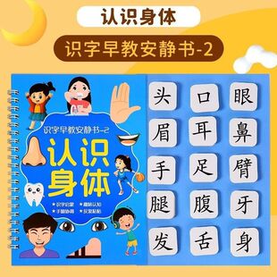 Literacy Quiet Book 3-6 Years Old Enlightenment Literacy Paste Book Game Tear-Off Book Early Education Children's Educational Toys