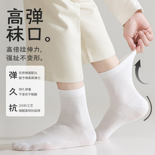 Mulberry Silk Socks Men's Summer Thin Antibacterial, Deodorant and Sweat-Absorbent Mid-Calf Socks Mesh Breathable Casual Business Men's Socks