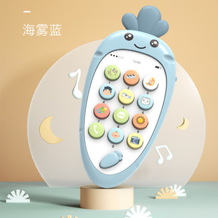 Baby remote control children's cartoon radish simulation can bite Music Mobile Phone Story telephone educational toys