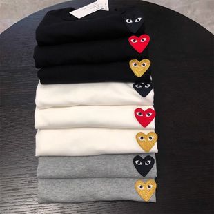 Summer New Short-sleeved Sweet Fresh Embroidered Love Short-sleeved T-shirt Women's Loose Baoling Couple's Fashionable Brand Chenille