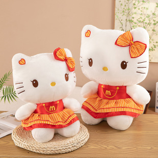 Internet Popular New McDonald's Kt Cat Plush Toy Hello Kitty Cute Kitten Hello Kitty Doll