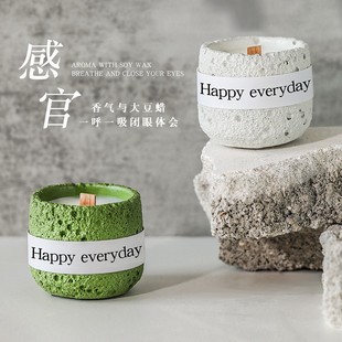 Ceramic Cup Aromatherapy Candle Small High-end Fragrance Bedroom Lasting Aromatherapy Accompanying Gift Box Wholesale Aromatherapy Candle