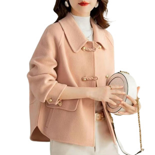 Fashion Double-Sided Velvet Coat Coat Women's Short Small Fragrant Style Stylish Top Autumn and Winter Soft Double-Sided Wool Coat