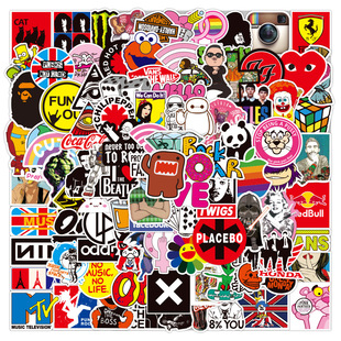 100 pieces of hot-selling cross-border non-repeated graffiti stickers luggage notebook waterproof stickers factory wholesale