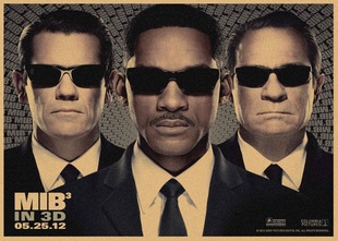 Плакат фильма Уилла Смита Men in Black Человек в черном ретро крафт-бумага декоративная настенная роспись 225